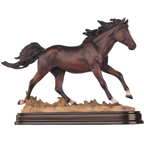 Figura Decorativa Caballo Galopante Marrón Oscuro 6.25"