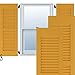 Ekena Millwork RW101LV12X32TUH Two Equal Louver Exterior Wood Shutters, 12"W x 32"H, Turmeric