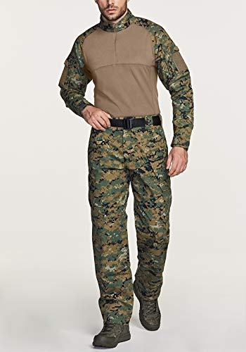 image for CQR Men's Combat Shirt Tactical 1/4 Zip Assault Long Sleeve Military B