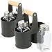COM-FOUR® 6x pièces - Ensemble shaker à épices en verre - poivre et sel avec support en métal assorti (02 pièces - avec support)