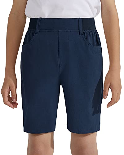 Dizoboee Boys Golf Jogger Shorts Kids Breathable Flat Front Active School Uniform Shorts With Comfort Stretch Waistband, Navy, Xl #TOP6