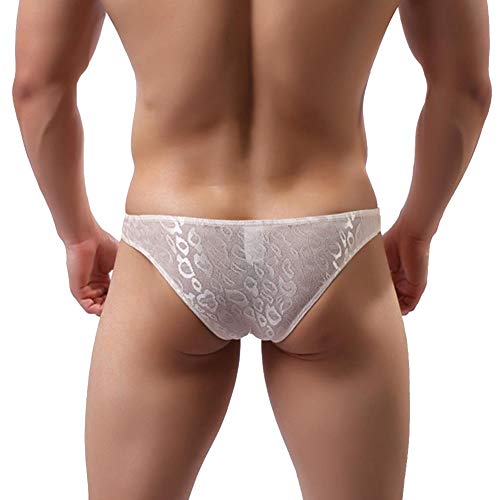 Bragas bajo rise para hombre ropa interior crossdress sissy de malla con encaje floral xxl