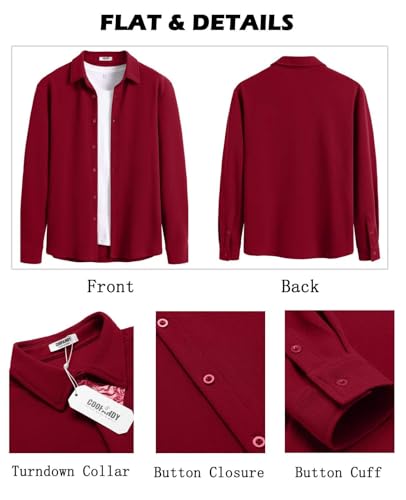 Image of COOFANDY Men's Overshirt Shacket Jacket Mens Textured Button Down Long Sleeve Shirts Fashion Jacket