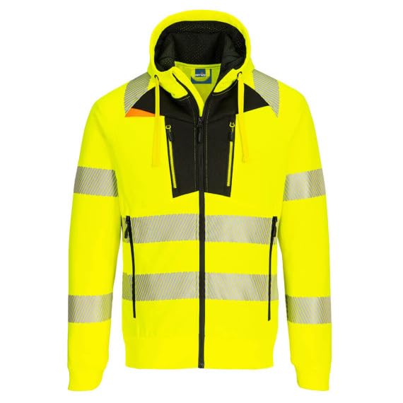 Felpa tecnica DX4 Hi-Vis Hoodie elastica ad alta visibilità con cappuccio DX477