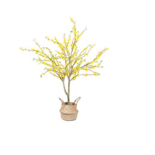 MEVZHH Fiori Artificiali, Piante Artificiali 47Inch Alte Piante Artificiali Invernali Di Gelsomino Verde, Piante in Vaso Artificiali con Cesti Tessuti a Mano, Utilizzatir Varie Occasioni.Albero Di Sim