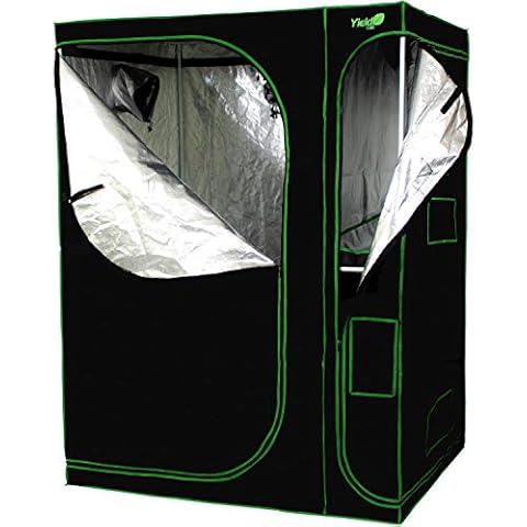 Yield Lab 60" x 48" x 80" 2 in 1 Grow Tent Kit with Viewing Windows & Flood Trays – Dual Hydroponic Grow Tents - Smell Proof Grow Tent - for Indoor Growing Cover