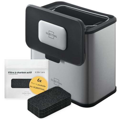 SILBERTHAL Petite Poubelle de Table INOX 4L - Bac à Compost