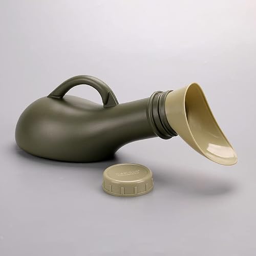 Urinal Travel Toilet Urinal Bottles with Funnel Pee,Leakproof Pee Bottle for Men, Patients for Car Camping Outdoor Travel (Green 1000ML) - Thumbnail 6