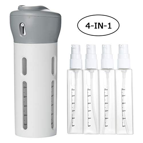Doneioe – Dispensador de loção de xampu 4 em 1, sabonete portátil vazio para viagem, recipientes de