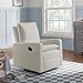 Oxford Baby Uptown Manual Upholstered Glider Recliner Rocking Chair 360° Swivel for Nursery and Living Room – Boucle White
