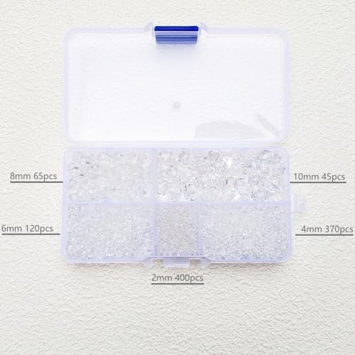 Image of Clear White Rondelle Glass Beads for Jewelry Making, Faceted Briolette Crytal Spacer Beads for Bracelet Necklace Earring (2mm 4mm 6mm 8mm 10mm Mixed Sizes, 1000pcs)