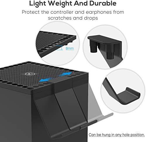 Dust Cover Controller Mount Compatible with Xbox Series X - 2 in 1 Game Accessories with Dust Filter Cover Compatible with XSX Console and 2 Holder Hanger Stand for Series X Controller & Game Headset