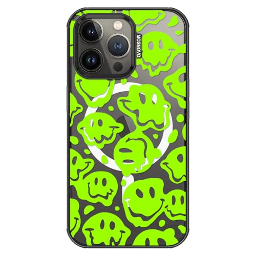 MOSNOVO for iPhone 13 Pro Case for MagSafe, Distorted Green Smiles Face