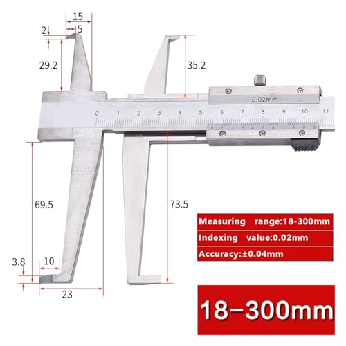 Calibrador con nonio 150-300 mm acero duradero miniatura 2