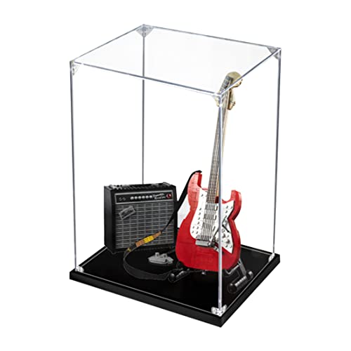 Mystea Myste Vitrine Acrylique Compatible avec Lego 21329 Ideas Fender Stratocaster, 2MM Vitrine Boîte Présentoir Anti-Poussière Display Case pour Lego 21329 (Lego Modèle Non Incluse) 30 x 15 x 40cm