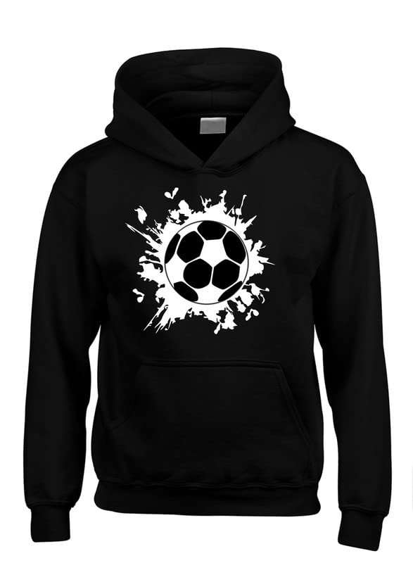 Sweat à capuche football noir M vêtement sport adulte Edward Sinclair motif jaune