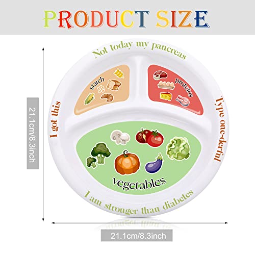 Diabetic Portion Control Plate Melamine Divided Plates For Adults With Protein, Carbs And Vegetables Diet Plate Portion Size Dishes Nutrition Plate For Balanced Eating Kitchen Food Serving (2 Pack) #TOP1