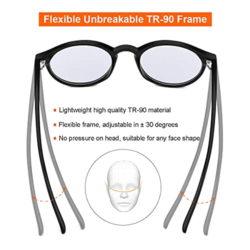 Image of Blue Light Glasses for Men Women, Vintage Round Frame Eyeglasses | Blue Light Blocking Glasses, Lightweight TR90 Frame, Work Gaming Daily Screen Office Computer Use