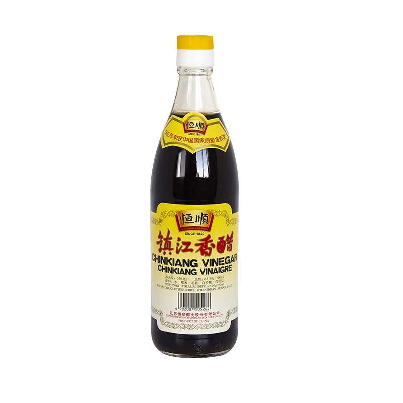 Vinagre negro Chinkiang Zhenjiang 500 ml vinagre de arroz glutinoso fermentado para dumplings gyozas bao woks y salsas umami