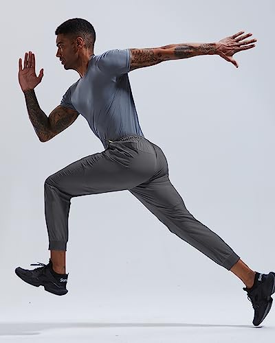 Rapoo Running Pants Mens With Pockets Athletic Workout Gym Active Wear Water Resistant Exercise Track Travel Joggers Jogging Pants Quick Dry Elastic Waist Gym Tapered Sweat Pants Darkgrey 2Xl #TOP3