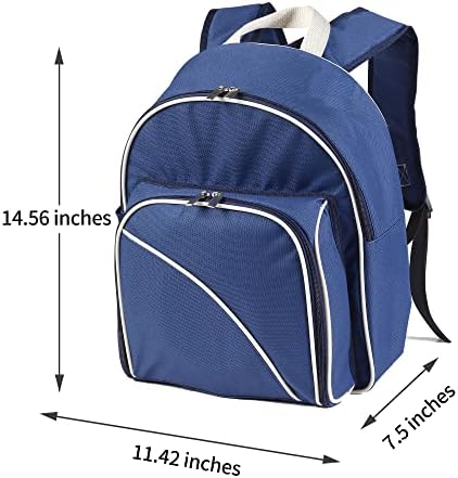 Luxury 4 Person Picnic Backpack Hamper Rucksack, Cutlery Included and Cooler Compartment