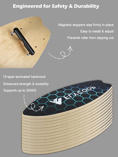 Image of Balance Board for Adult with Adjustable Stoppers: 3 Modes Wobble Board with Roller Exercise Balancing Stability Trainer for Improve Balance Non Slip Surface