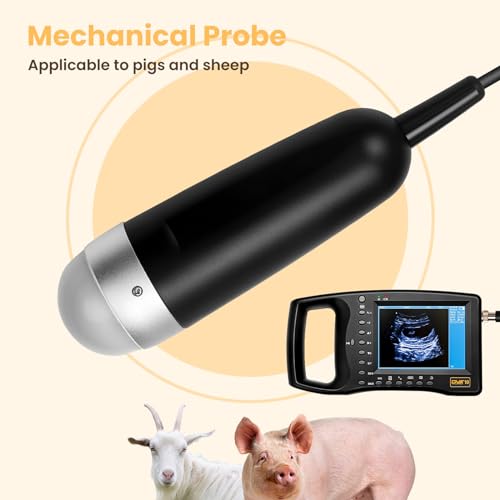 Portable Veterinary Ultrasound Scanner for Pregnancy Dog Sheep & Pigs- Vet Handheld Scanner with 3.5Mhz Mechanical Probe 5.6" LED Display (Mechanical probe) - Thumbnail 5