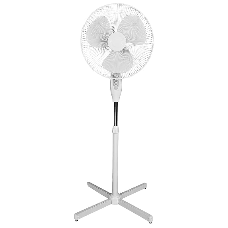 Optimus F-1650WH 16 inches oscillating Pedestal Stand Fan, 21.3 x 21.3 x 49.2, White