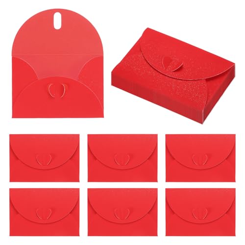Mini enveloppes rouges 4.1x2.8 inch porte-cartes cadeaux de voeux PATIKIL