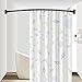 Curved Shower Curtain Rod, TOPROD Black Round Shower Curtain Rod 48-72 Inches Adjustable, Rounded Bowed Stainless Steel Shower Rods for Bathroom, Bathtub, Stall, More Shower Space, Need to Drill