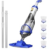VIVOHOME 4200LPH Swimming Pool Vacuum Cleaner with Length Adjustable Handle Rechargeable with Running Time Up to 60 Minutes Ideal for In-Ground Pools, Spas, and Hot Tubs
