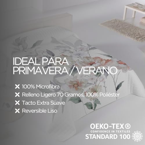 Miniatura 3 de Naturals Icehome - Colcha Bouti Estampada O Lisa Para Verano Y Entretiempo - Microfibra Extra Suave - Acolchado A Rombos - Cubrecama Reversible Cheer, Cama 180