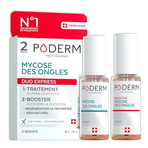 PODERM - LOT MYCOSE ONGLE SEVÈRE 2 PRODUITS | 2 Best Sellers | Traitement complet spécial Mycose difficile à traiter | Soin professionnel pied/main | Facile & rapide | Swiss Made