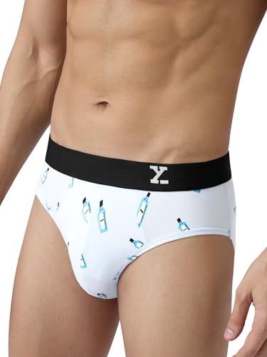 Image of XYXX Men's Surf Super Combed Cotton Regular Fit Printed Antibacterial Briefs with No Marks Waistband