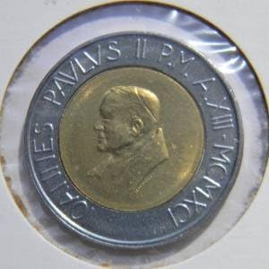 Miniatura 2 de Brillante Ciudad del Vaticano Sin Circular 500 Liras 1991 - Papa Juan Pablo II - La Gran Comisión - RARO - MENTAGE DESCONOCIDO!