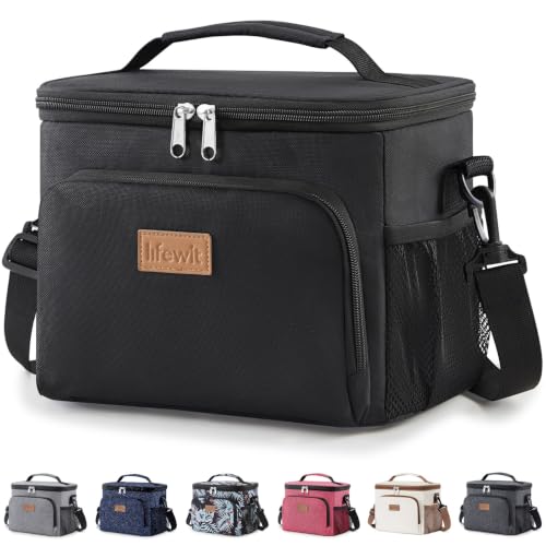Lifewit 9L Insulated Lunch Bag for Men, Small Cool Bag for Lunch Box, Black