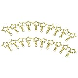 JCBIZ 20pcs Gold Star Design Spring Snap Keychain Clip Metal DIY Key Chains Accessories Creative Pen