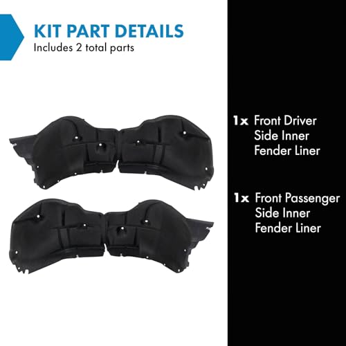 Image of TRQ Front Inner Fender Liner Set Compatible with 2021-2023 Chevrolet Suburban Tahoe GM1248312 GM1249312