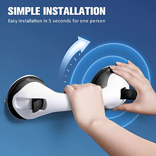 2Pcs Shower Handle, 12 Inch Anti-Slip Shower Grab Bar, Plastic Bathtub Safety Handle, Sturdy Suction Bar Handle, No Drilling Elderly Bathroom Wall Grip For Bathroom Bathtub Seniors, Balance Assist #TOP2