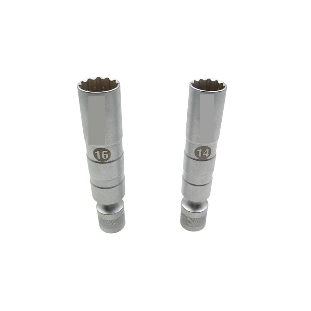 Clé Universelle pour Bougie D'allumage 14 mm 16 mm Manchon Magnétique Douille 12 Angles Paroi Mince Entraînement 3/8 Pouces(14mm and 16mm)