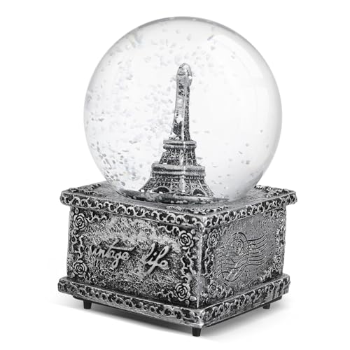 SOLUSTRE Schneekugel Musik Box Eiffelturm Globe Glas Ball Dekoration...