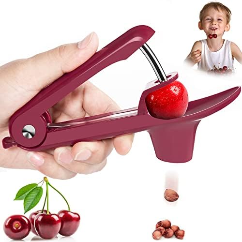 Cherry Pitter Olive Pitter Tool, Cherry Pitter Remover, Fruit Pit Core Remover with Space-Saving Lock Design for Make Fresh Cherry Dishes, Cherry Pie and Jam and Cocktail Cherries