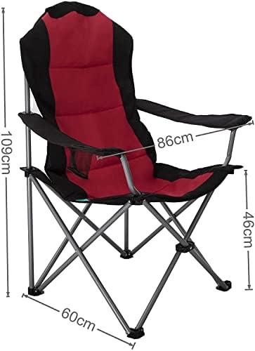 Homecall 30191 Folding Camping Chair with Cup Holder - 109.0 cm*60.0 cm*86.0 cm, Black/Red