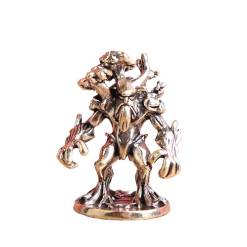 Creative Gift Miniature Brass Tree Spirit Figurine – Mythical Treant Sculpture for Desk, Small Decorative Statue, 1.89 x 1.26 in