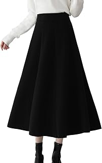 [Yino] （イノ） ニットスカート レディース Aライン フレア 体型カバー 着痩せ 柔らかい 暖かい ポケット付き ファスナー シンプル 可愛い お洒落 ロング ボトムズ カジュアル 通勤 春秋冬