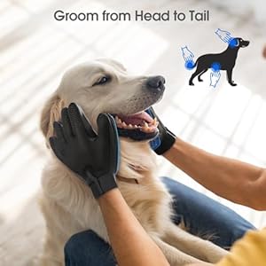 Upgrade Efficient Pet Hair Remover Gloves - Gentle Shedding Brushes for Dogs, Cats & Horses with Long and Short Hair - 1 Pair (Blue) Upgrade Efficient Pet Hair Remover Gloves Gentle Shedding Brushes for Dogs Cats Horses with Long and Short Hair 1 Pair Blue