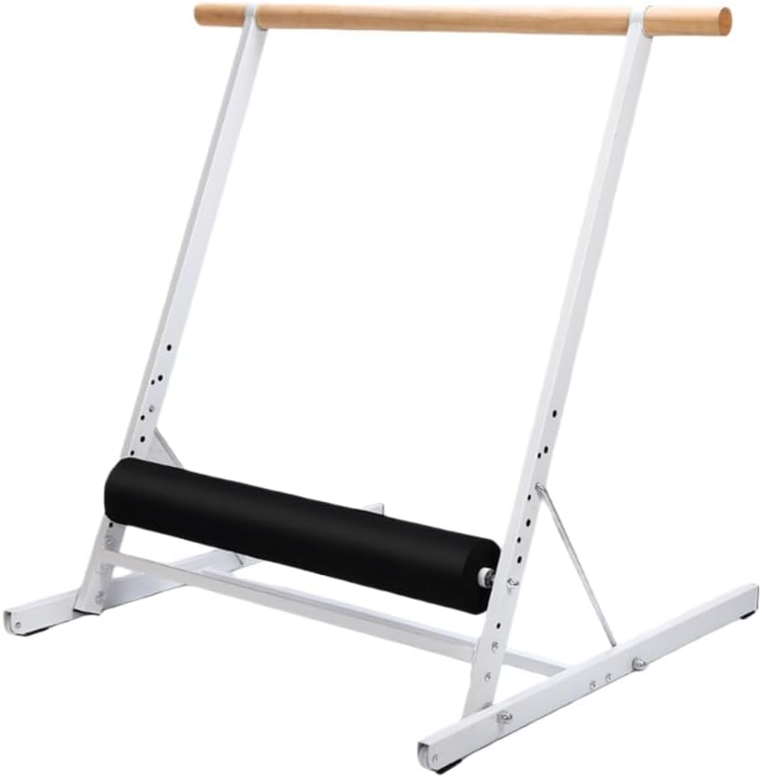 Ballet Stand, Ballet Bar, Ballet Lever Bar, Natural Wood, Easy Installation, Non-Slip Folding Storage, Strong Load Capacity and Stability, with Pulley and Foam Roller for Students, Classroom