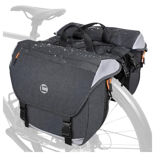 NDakter Bike Panniers, 35L Waterproof Panniers Bike Bags for Rear Rack, Expandable Double Bicycle Trunk Bag with Reflective Strips,E-bike Accessories for Commute Road and Mountain Cycling Travel