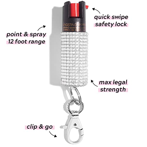 Blingsting Pepper Spray Keychain For Women Silver #TOP2