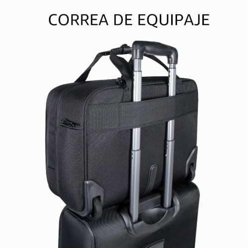 Maletín con ruedas para portátil de 17,3 pulgadas impermeable negro 6